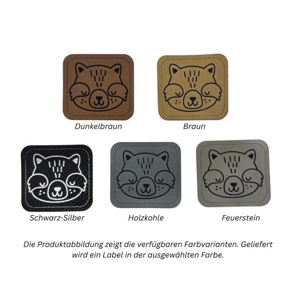 Kunstleder Label Waschbär